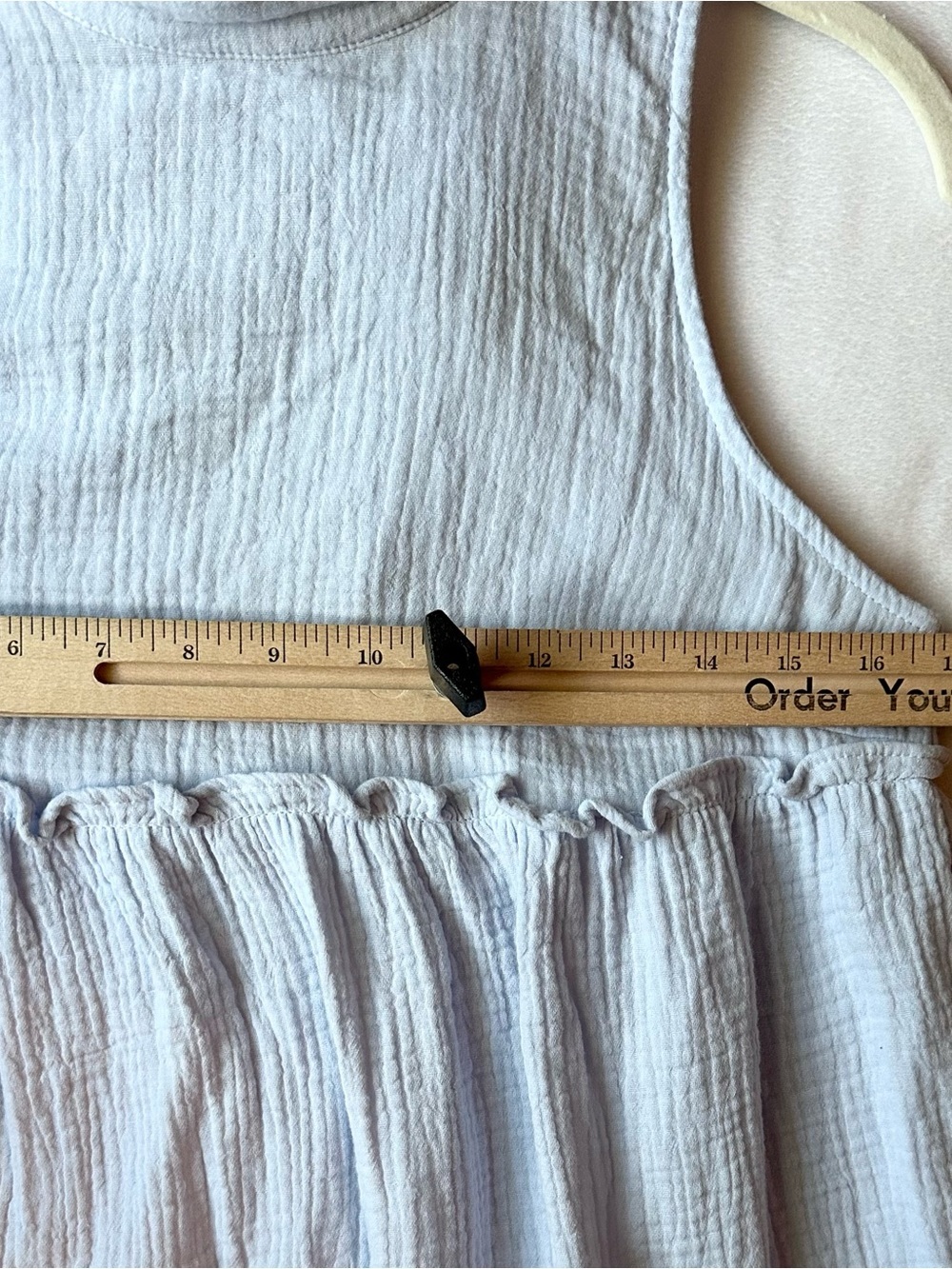 Pomander Place Tuckernuck Light Blue Sleeveless Gauze Tiered Morgan Dress S - Picture 4 of 8